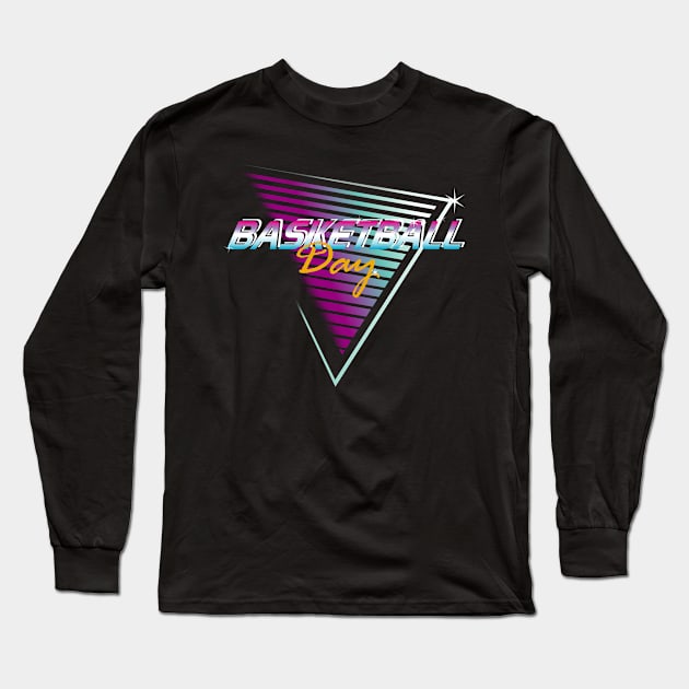 basketball day retro Long Sleeve T-Shirt by osvaldoport76